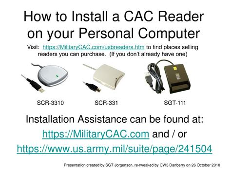 installing a smart card reader|army cac reader install.